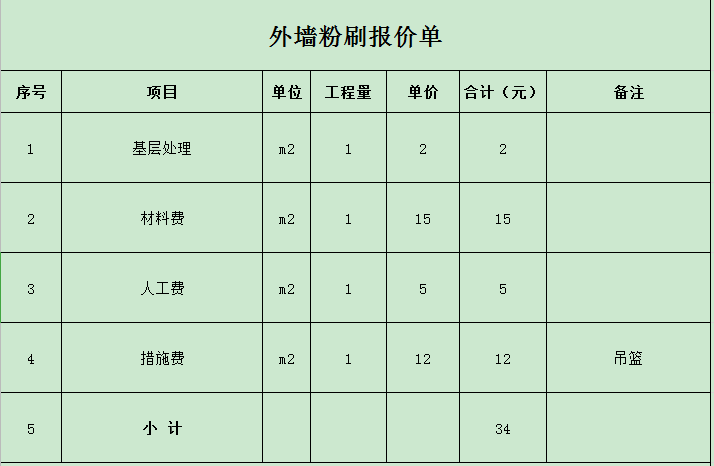 外墻粉刷吊籃施工報價單